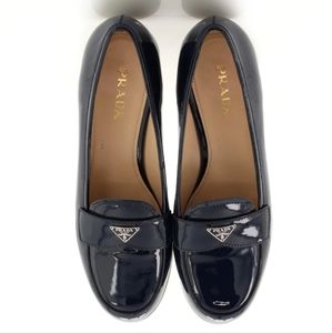PRADA Triangle Logo Loafers